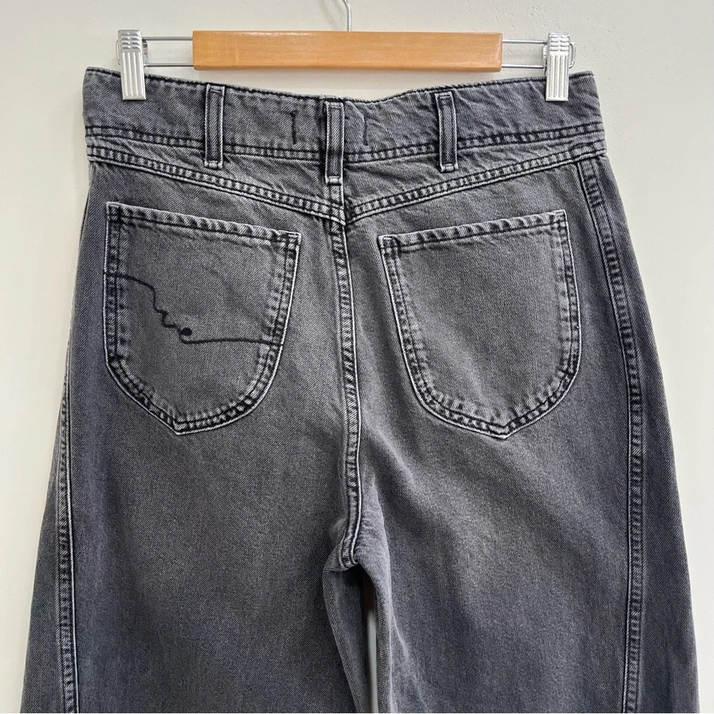 We the free Aster Straight Leg Jeans Barrel Leg in Asteroid Washed Black Size 30 - Picture 7 of 16